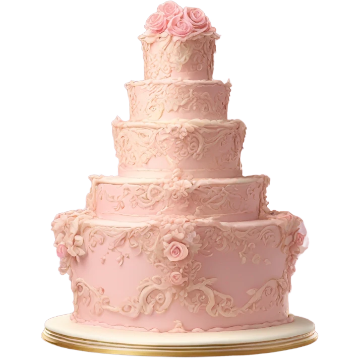 vintage rococo three tier highly detailed pink cake  emoji