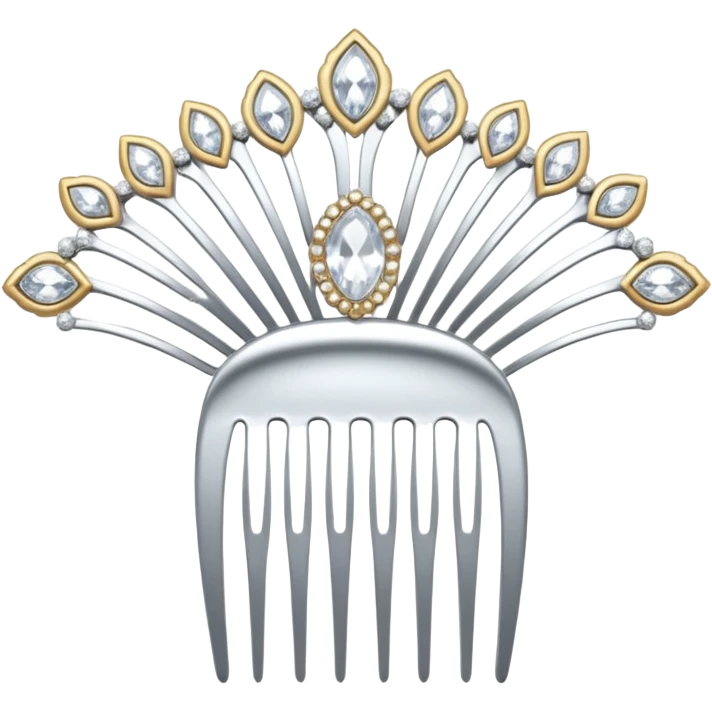 white hair comb with diamonds emoji