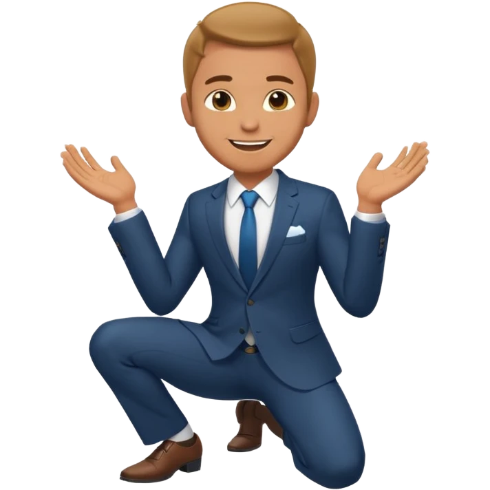 man kneeling and asking for marriage emoji