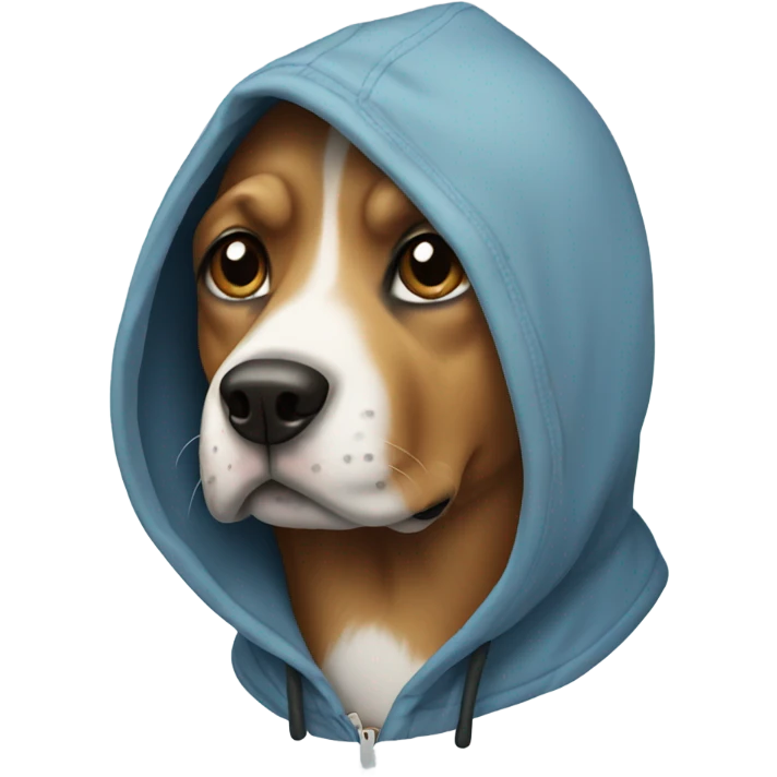 Dog wearing hoodie emoji