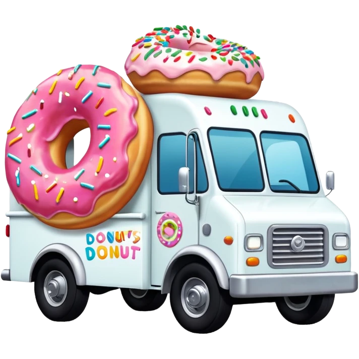 big donut truck with donut decals, frosting decals and sprinkle decals emoji