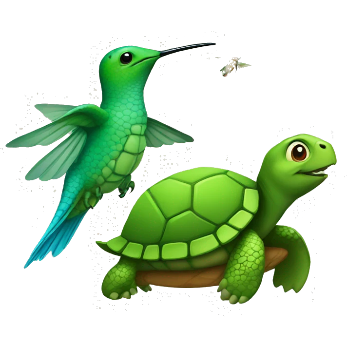turtle and hummingbird emoji