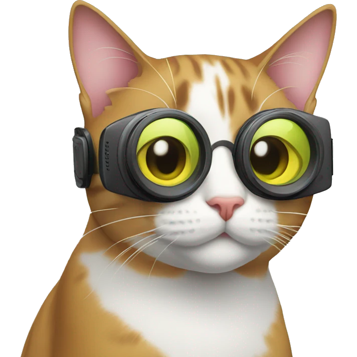 cat with apple vr on emoji