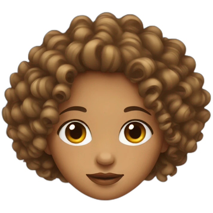 Mixed curly girl emoji