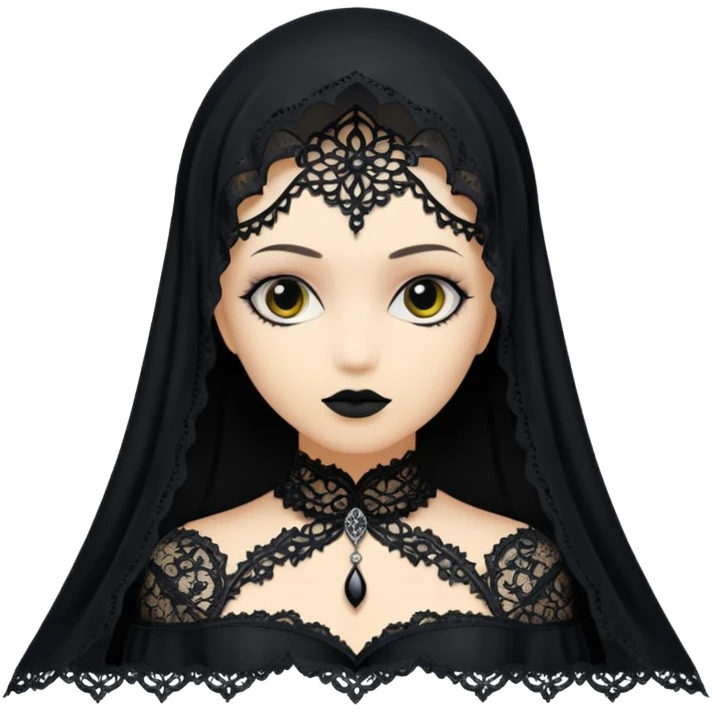 a black veil dark gothic emoji
