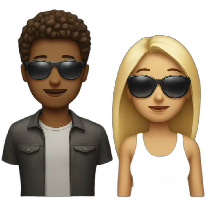 woman with sunglasses and a boy emoji