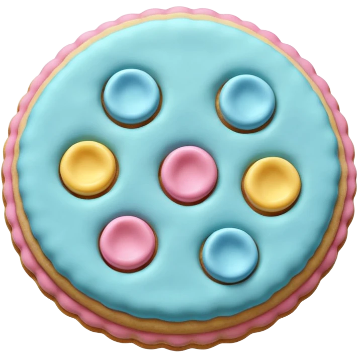 A Colorful delicious pastel whitish light cookie emoji
