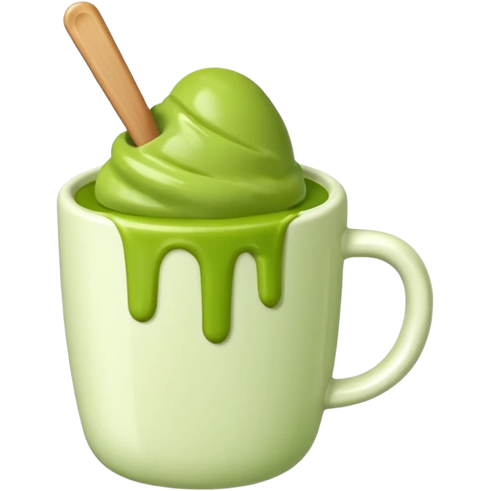pistacio popsicle in a warm milk cup emoji