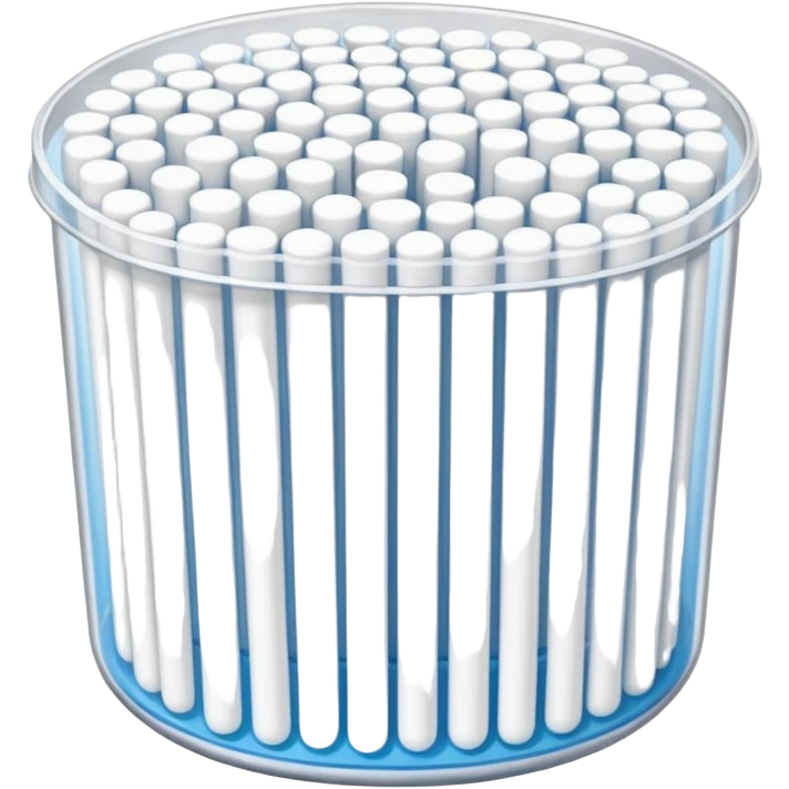 Cotton swabs in a plastic container, full packed  emoji