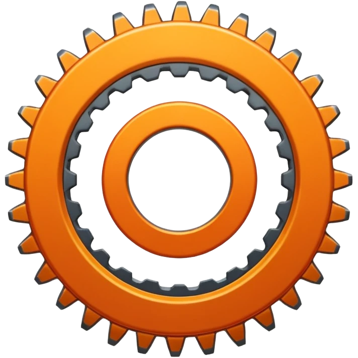 Orange gear stretched out in width emoji