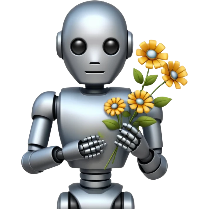 robot with flowers  emoji