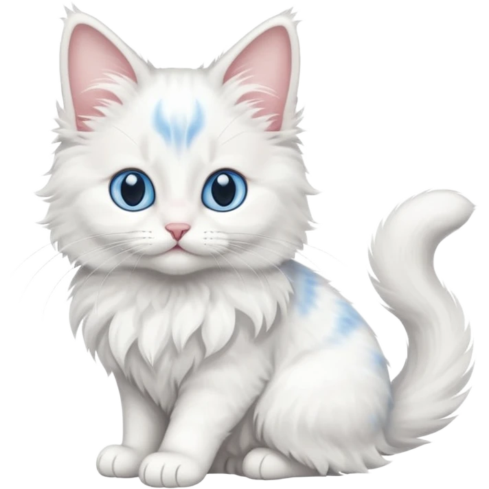 full body of baby Turkish Angora cat  emoji