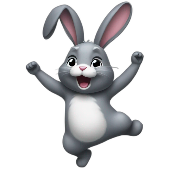 bunny dancing under the dark cloud emoji