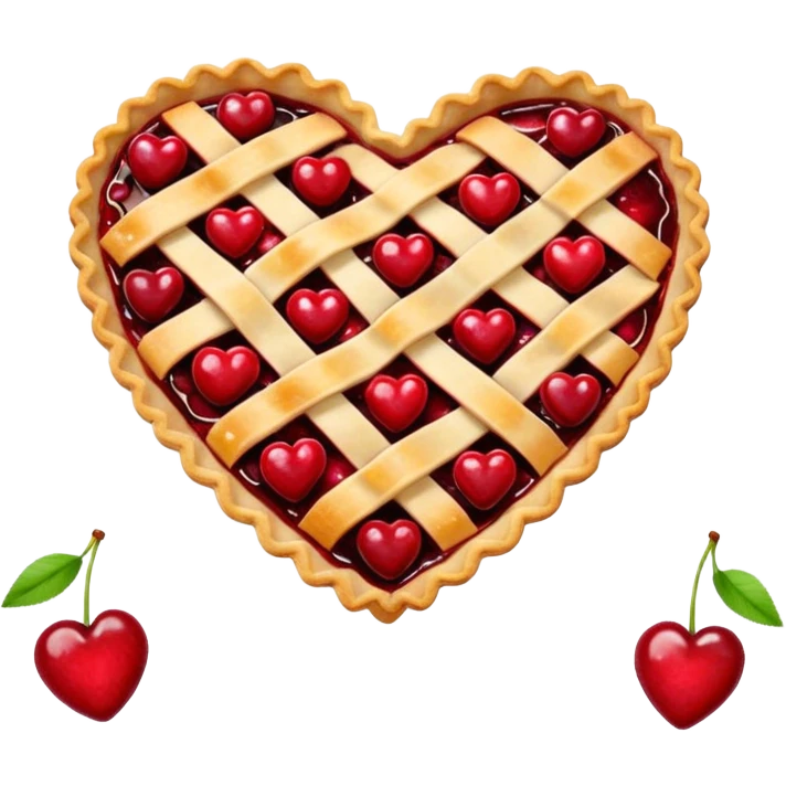cherry pie heart shape emoji