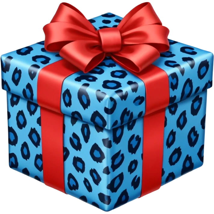 blue leopard print present emoji