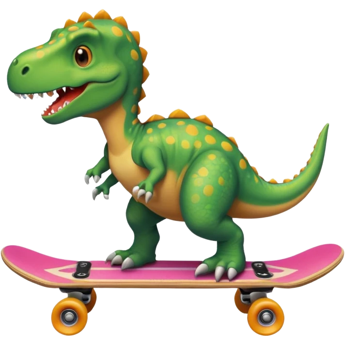 Dinosaur on a skateboard emoji