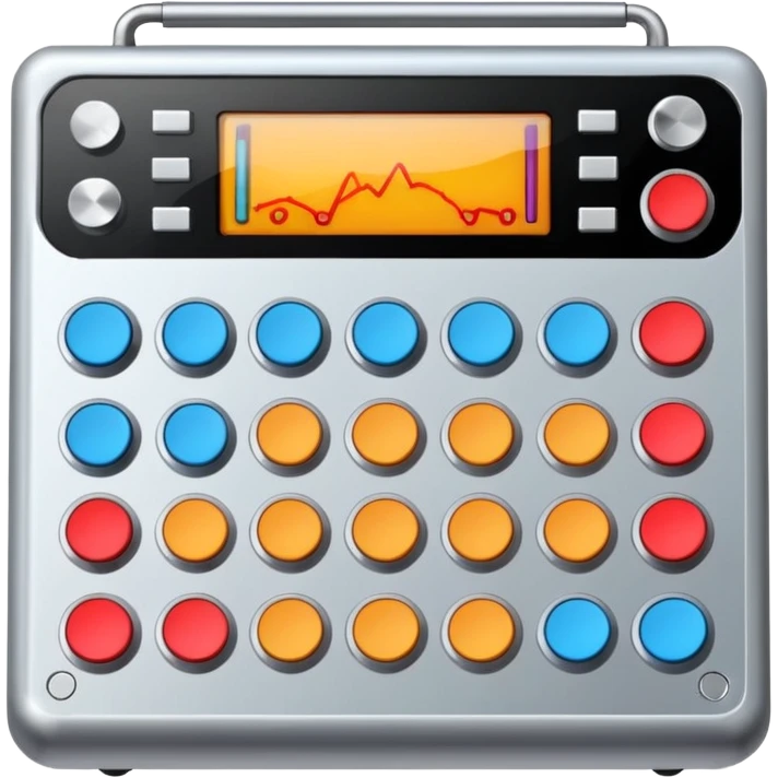drum machine with colorful buttons emoji