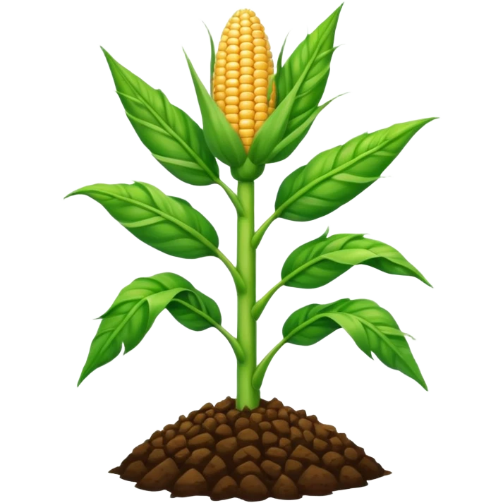 Cây bắp mọc trên đất emoji