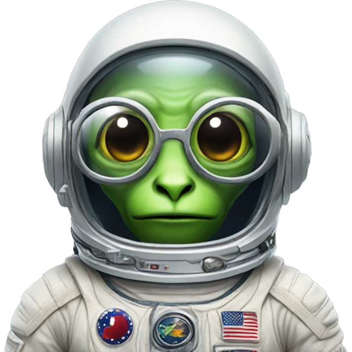 Alien astronaut with glasses emoji