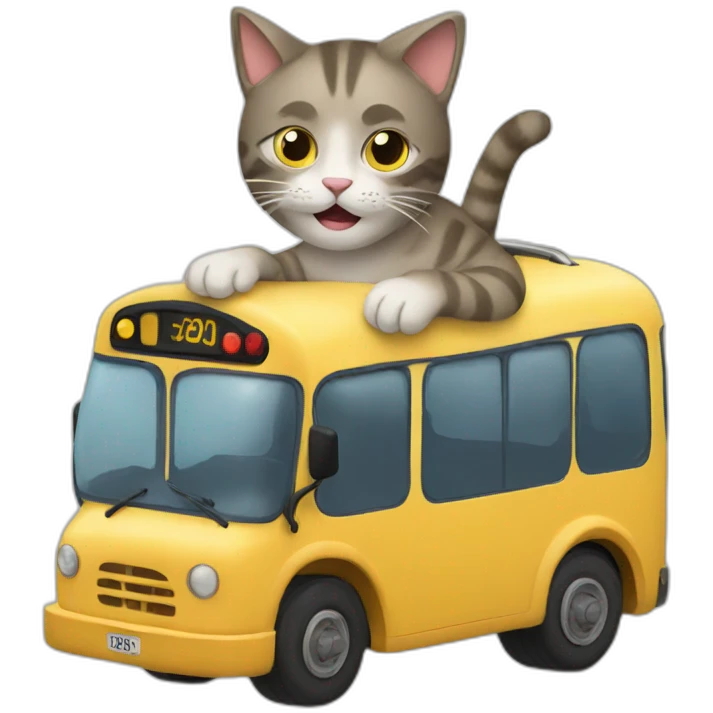 Cat driving a bus emoji