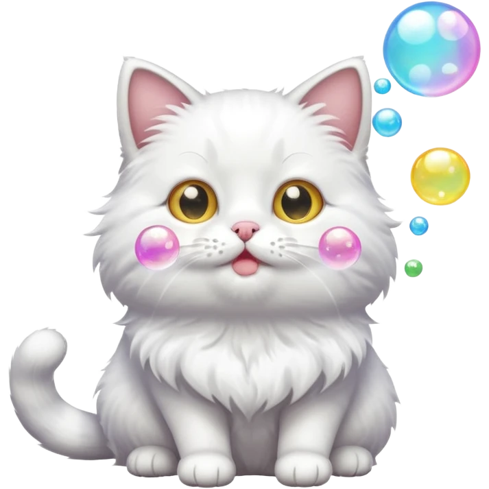 cat blowing bubbles emoji