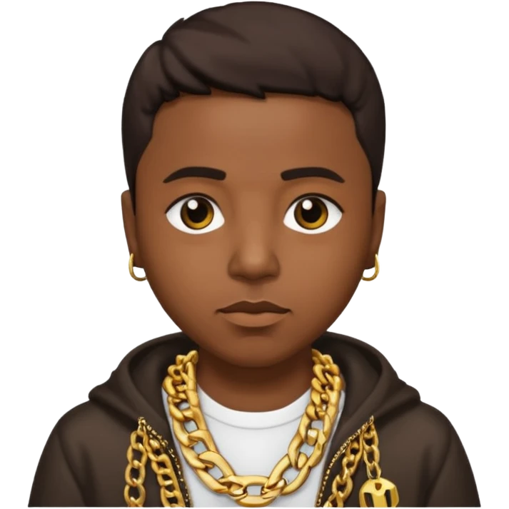 Nas Rapper with dark brown hair emoji