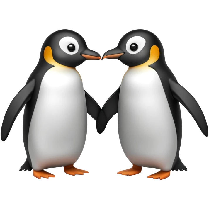 Two penguin friends playing emoji