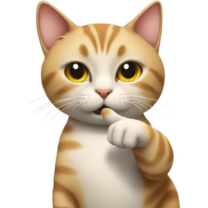 Cat giving middle finger emoji