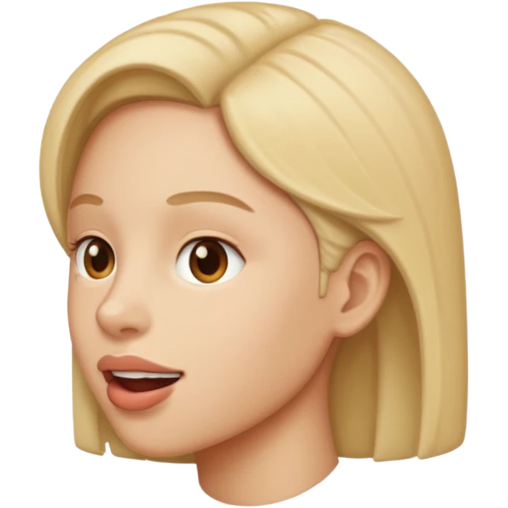 Tête de profil, et qui fait chute en montrant sa bouche emoji