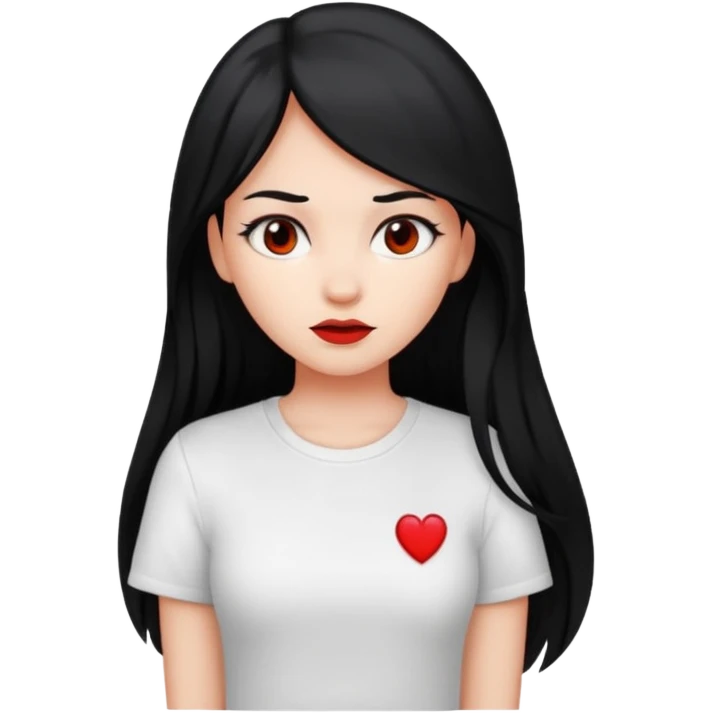 red face long hair devil girl with shirt emoji