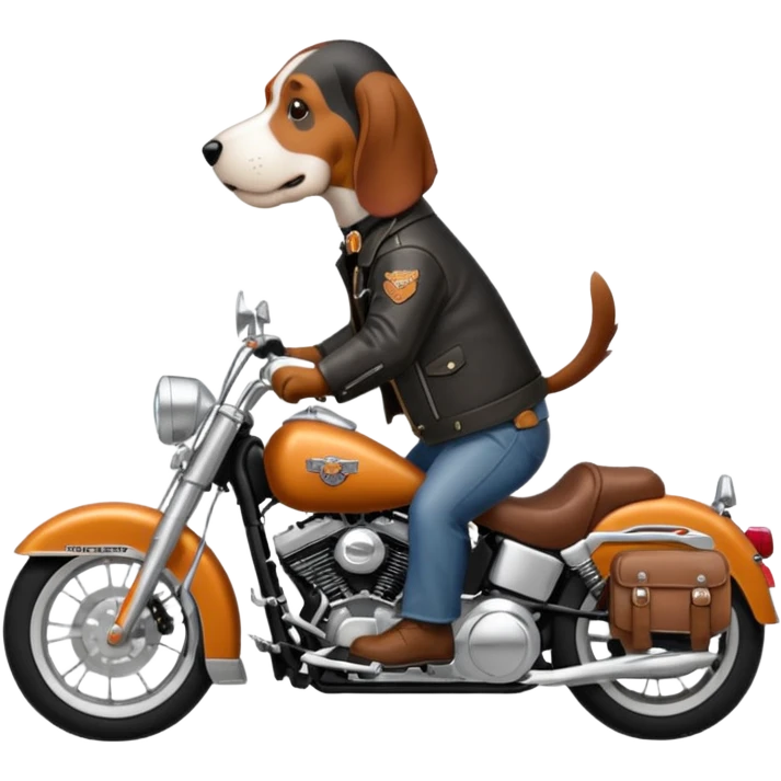 bassett hound on harley davidson emoji