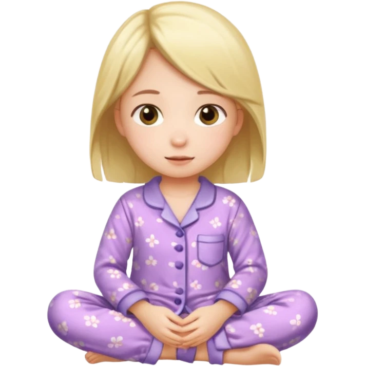 girl kid wearing cure pyjama sitting emoji