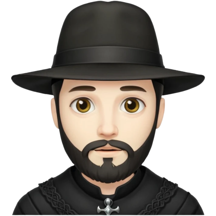 BEARDED gothic man in hat emoji
