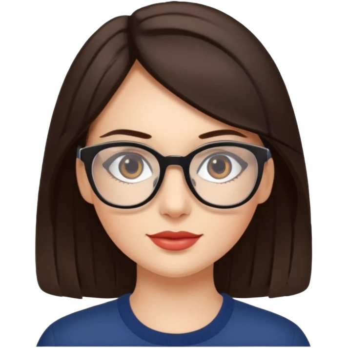 Красивая брюнетка в очках emoji
