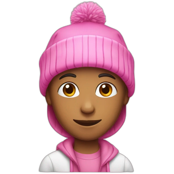 boy with a taper and a pink beanie  emoji