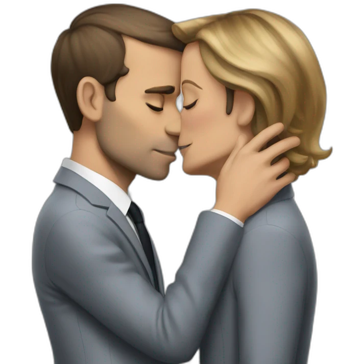Macron kiss grimpe emoji