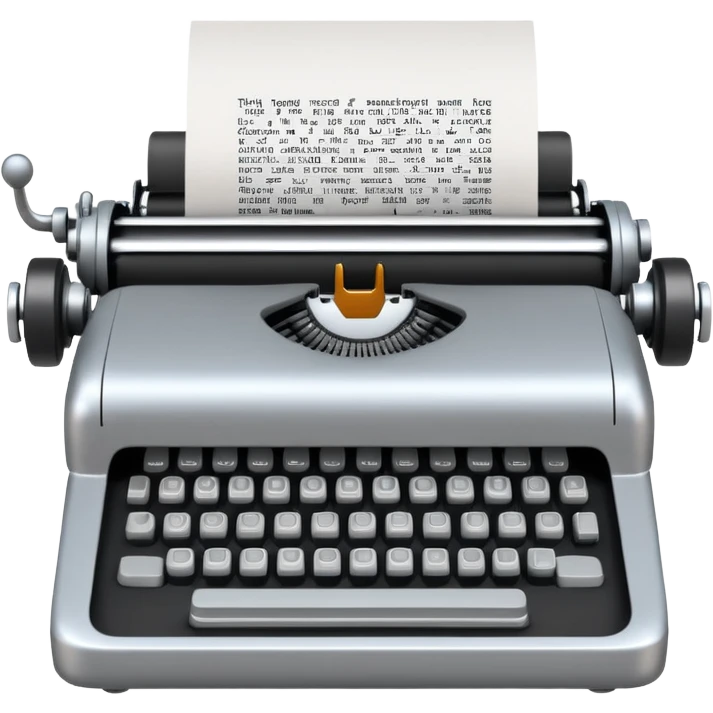 robot typewriter emoji with paper emoji