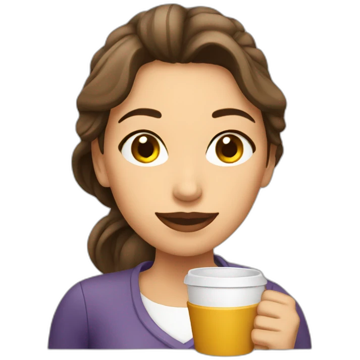 Mujer tomando café emoji