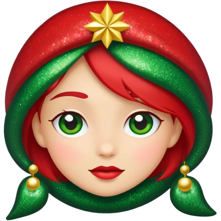 glitter red and green lupa emoji