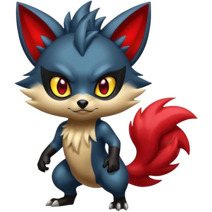 Shiny Cool Badass Zorua-Fakémon-hybrid-creature (full body)  emoji