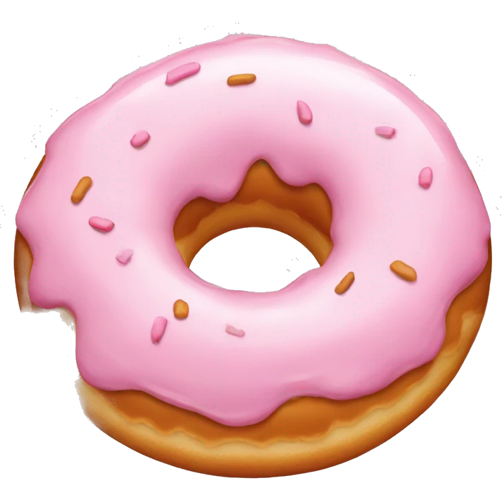 a perfect round donut with a light pink topping and no hole in the middle emoji