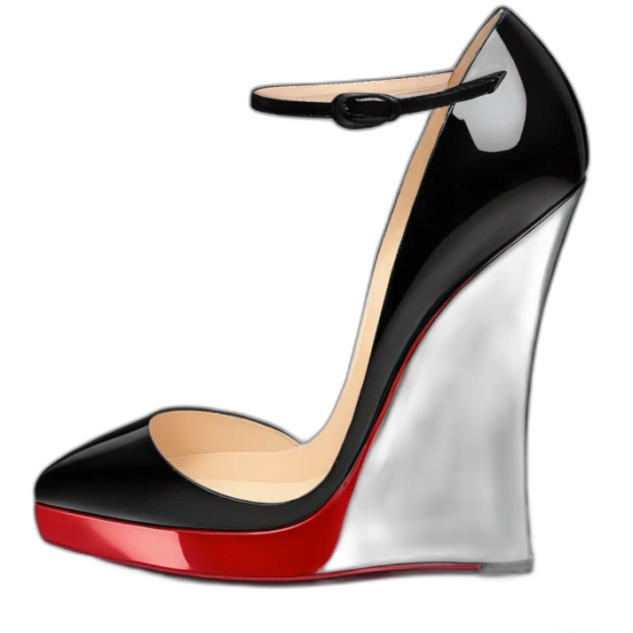 One WEDGE heel LOUBOUTIN black PATENT emoji