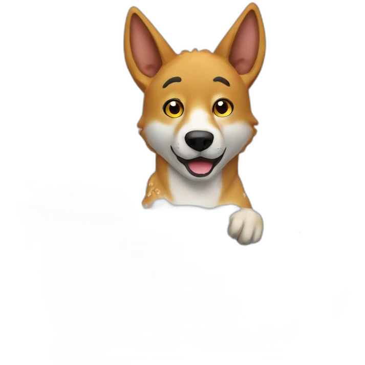 A dingo taking a bubble bath emoji