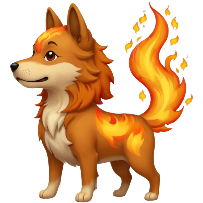 Dog that ate a fire-hot wing breathing fire emoji