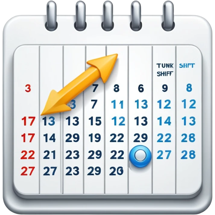 work shift schedule being changed with arrows emoji