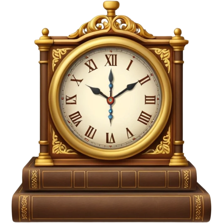 a clock with books emoji