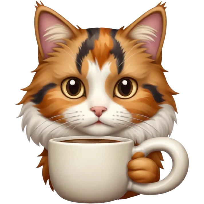 cat with coffee emoji