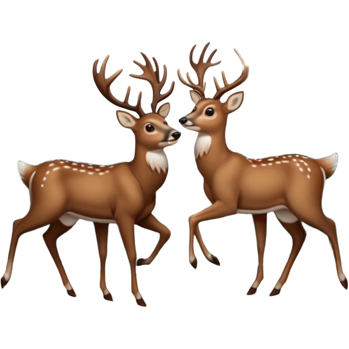 Whitetail deer buck pouncing from behind on another whitetail deer buck emoji