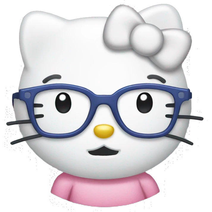 Hello kitty with glasses emoji