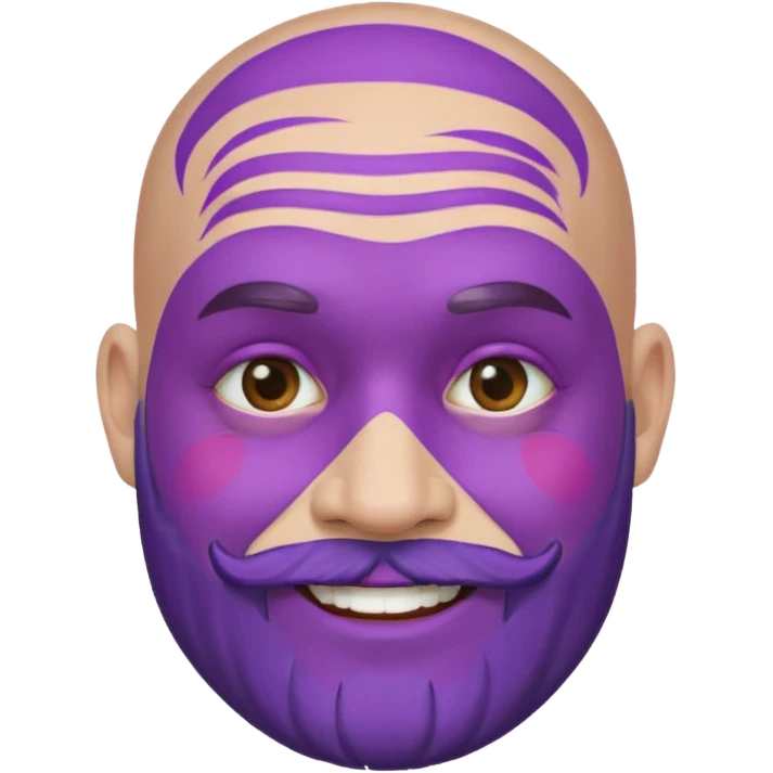 bald purple bearded man with face paint emoji
